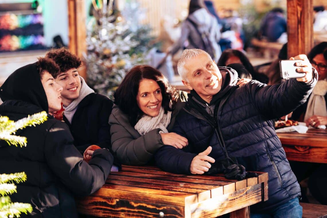 Family selfie at The Sleigh-By in Winter Wonderland